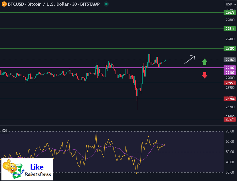 วิเคราะห์กราฟทางเทคนิค : BTCUSD 8 สิงหาคม 2566